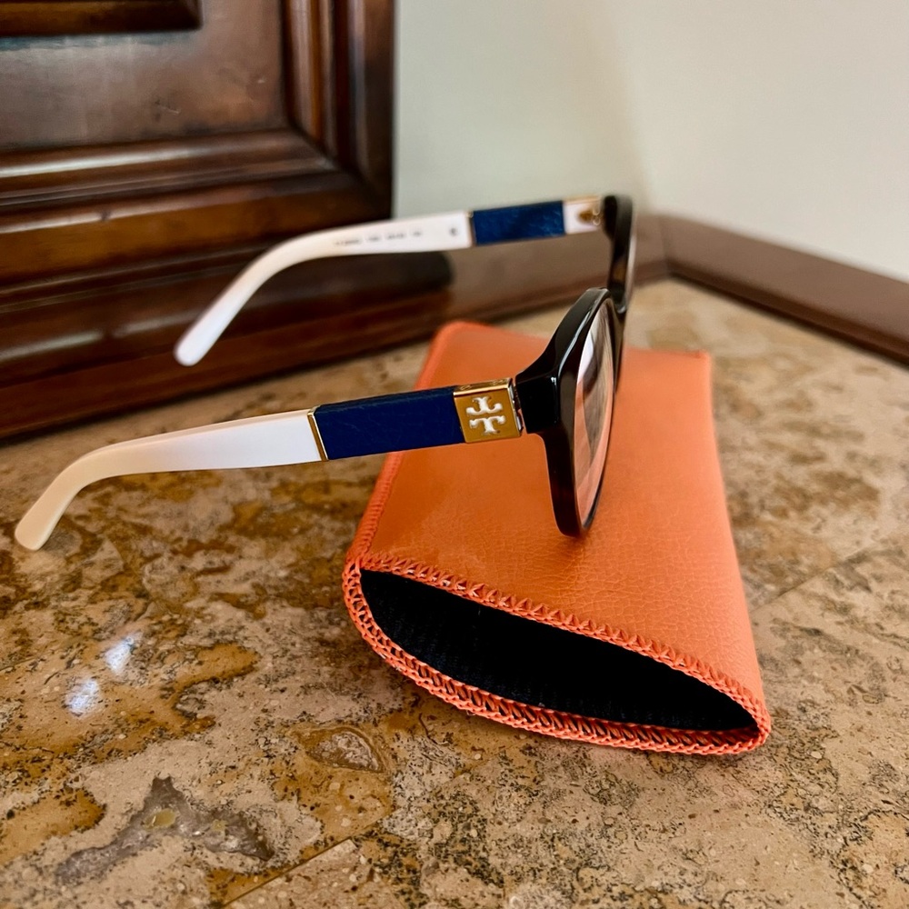Tory Burch Black and Blue Glasses with Case